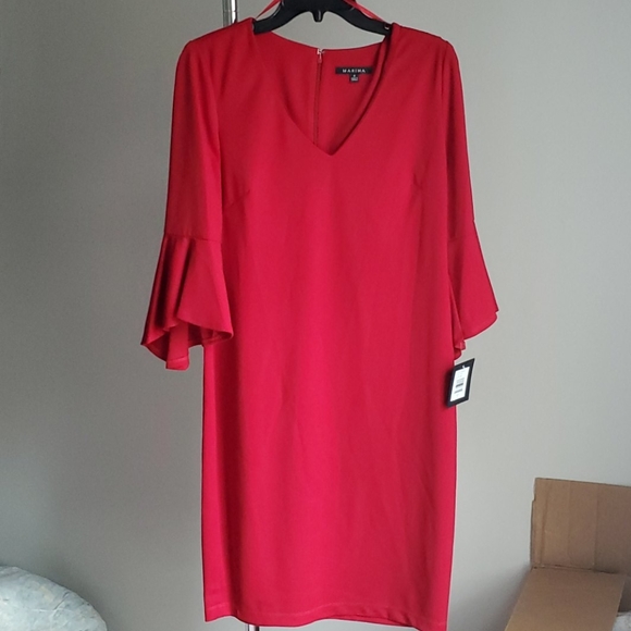 NWT Marina Bell Sleeve Dress Sz 8 - Picture 5 of 5